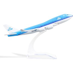 QIYUMOKE Boeing 747 KLM Airlines 1/400 Diecast نموذج طائرة معدني مع حامل نموذج طائرة من سبيكة عرض مجموعة نماذج قابلة للجمع هدية لعشاق الطيران in Kuwait