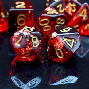 مجموعة نرد PJOY DND 7 قطع أزرق وردي أبيض D&D نرد متعدد السطوح مع حقيبة نرد مخملية للعب ألعاب النرد مثل الزنزانات والتنينات (Pastel Paradise)