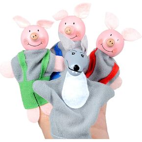 Five Little Monkeys Finger Puppets, 7pcs Cute Plush Puppets Bedtime Story Toy, Storytelling Theater Doll for Toddlers Kids(5 Little Monkey)