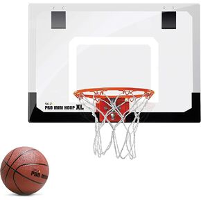 SKLZ Pro Mini Indoor Basketball Hoop with Ball, Over the Door, Shatter-Proof Backboard, Spring-Action Break-Away Steel Rim, Great for Home, Dorm Room, and Office in Kuwait