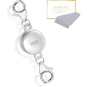 925 Sterling Silver Heart Magnetic Jewelry Clasps Magnetic Necklace Clasps and Closures Sterling Silver Double Bracelet Necklace Lobster Clasp