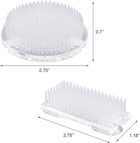 WANDIC Flower Frog, 2 Pcs Round Clear Plastic Ikebana Kenzan Frog Japanese Flower Holder with 3 Suckers for DIY Flower Craft in Kuwait