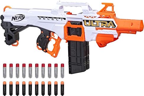 Nerf Ultra Select Fully Motorized Blaster, Fire for Distance or Accuracy, Includes Clips and Darts, Outdoor Games and Toys, Automatic Electric Full Auto Toy Foam Blasters in Saudi Arabia