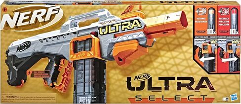 Nerf Ultra Select Fully Motorized Blaster, Fire for Distance or Accuracy, Includes Clips and Darts, Outdoor Games and Toys, Automatic Electric Full Auto Toy Foam Blasters in Saudi Arabia