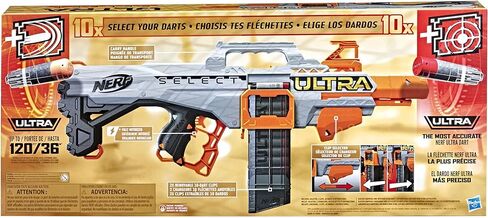 Nerf Ultra Select Fully Motorized Blaster, Fire for Distance or Accuracy, Includes Clips and Darts, Outdoor Games and Toys, Automatic Electric Full Auto Toy Foam Blasters in Saudi Arabia