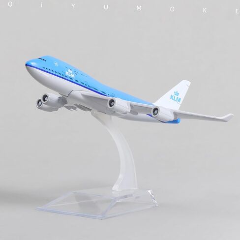 QIYUMOKE Boeing 747 KLM Airlines 1/400 Diecast نموذج طائرة معدني مع حامل نموذج طائرة من سبيكة عرض مجموعة نماذج قابلة للجمع هدية لعشاق الطيران in Kuwait