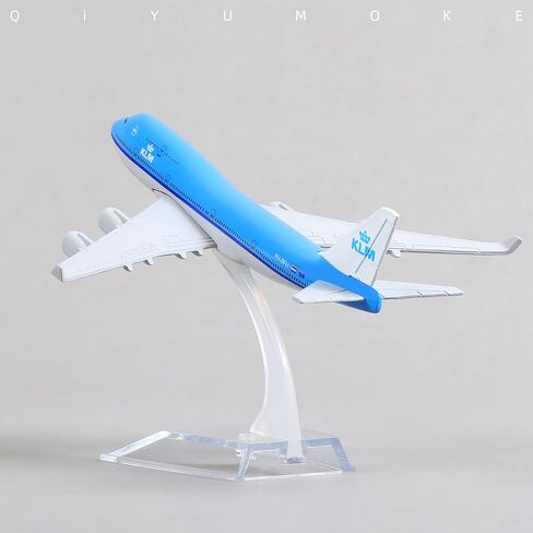 QIYUMOKE Boeing 747 KLM Airlines 1/400 Diecast نموذج طائرة معدني مع حامل نموذج طائرة من سبيكة عرض مجموعة نماذج قابلة للجمع هدية لعشاق الطيران in Kuwait