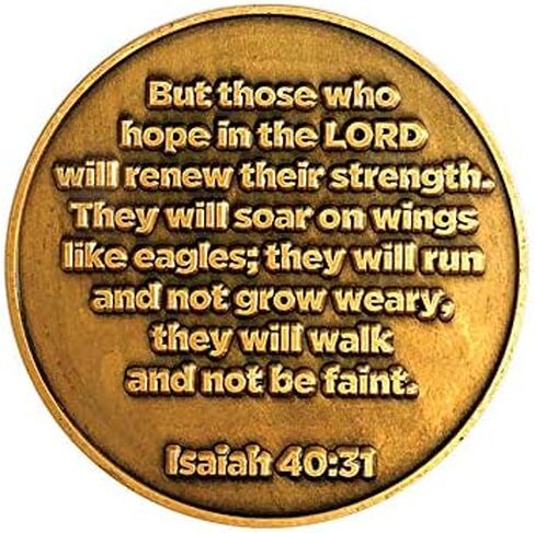 Christian Eagle Challenge Coin, Bulk Pack of 9, Antique Gold-Color Plated, American Bald Eagle & Isaiah 40:31 in Saudi Arabia