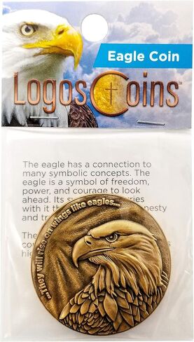 Christian Eagle Challenge Coin, Bulk Pack of 9, Antique Gold-Color Plated, American Bald Eagle & Isaiah 40:31 in Saudi Arabia