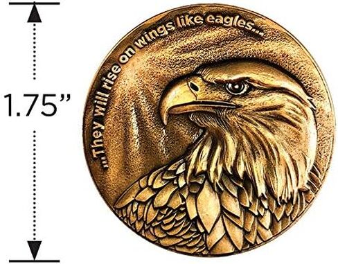 Christian Eagle Challenge Coin, Bulk Pack of 9, Antique Gold-Color Plated, American Bald Eagle & Isaiah 40:31 in Saudi Arabia