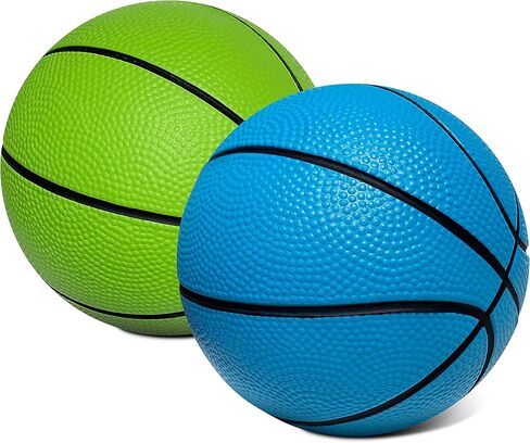 5 Inch Foam Mini Basketball for Indoor Basketball Mini Hoops, 2 Pack | Safe & Quiet Foam Basketball for Over The Door Mini Hoop Basketball Sets | Great for Adults & Kids Basketball (Green & Blue) in Kuwait