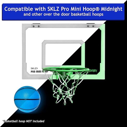 Botabee 5-Inch Glow in The Dark Small Basketball - (2 Pack) Glowing Basketball Toys for Mini Basketball Hoop - Soft and Lightweight - Durable PVC Bouncy Balls - Easy-Grip Ball for Kids Boys - Blue in Kuwait