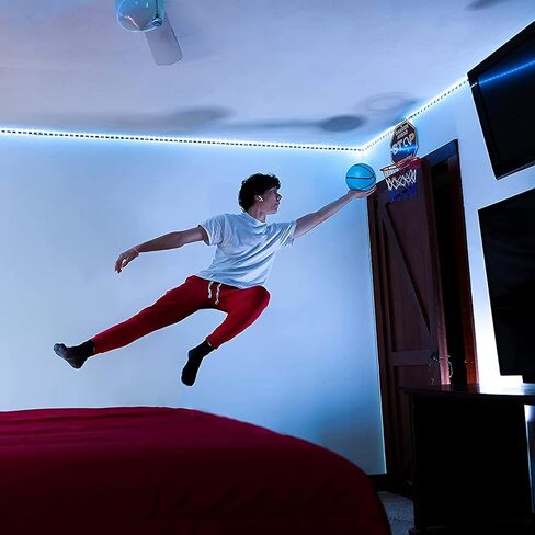 Botabee 5-Inch Glow in The Dark Small Basketball - (2 Pack) Glowing Basketball Toys for Mini Basketball Hoop - Soft and Lightweight - Durable PVC Bouncy Balls - Easy-Grip Ball for Kids Boys - Blue in Kuwait