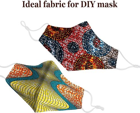 12 Pieces African Fabric Fat Quarters African Ankara Wax Print Fabric, Ankara Print Fabric for Sewing, Face Covering Make, Craft Projects and Patch Work DIY (45 x 55 cm/ 17.7 x 21.7 Inches) in Kuwait