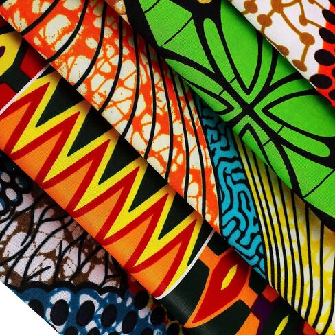 12 Pieces African Fabric Fat Quarters African Ankara Wax Print Fabric, Ankara Print Fabric for Sewing, Face Covering Make, Craft Projects and Patch Work DIY (45 x 55 cm/ 17.7 x 21.7 Inches) in Kuwait