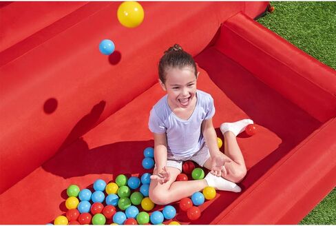 Fisher-Price Bouncemania Inflatable Mega Bouncer with 50 Piece Play Balls, 11 Bounce Stakes, Storage Bag, Blower, and Repair Kit, Multicolor in Saudi Arabia