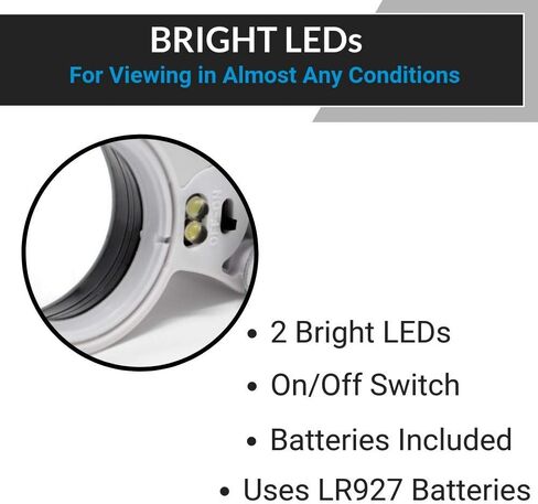 عدسة مجوهرات مضيئة 40X LED/نطاق Trichome من Formline Supply - مكبر جيد للبستنة والمجوهرات والتحف والعملات المعدنية والصخور والطوابع والهوايات والساعات والصور والعلوم (40X، أسود/أبيض) in Kuwait