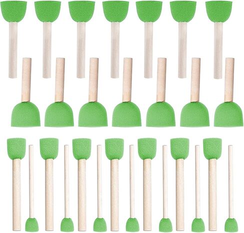 WAFJAMF 60 Pcs Round Sponges Brush Set 4 Sizes DIY Painting Tools Yellow in Kuwait