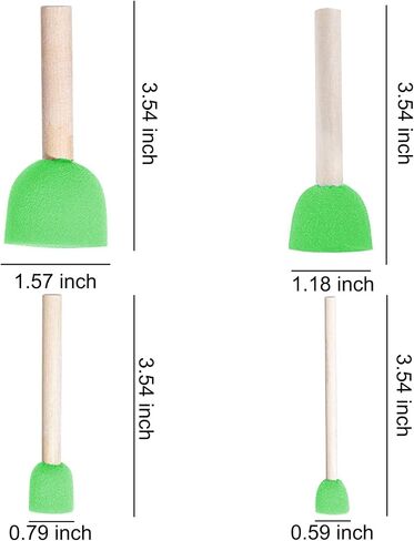 WAFJAMF 60 Pcs Round Sponges Brush Set 4 Sizes DIY Painting Tools Yellow in Kuwait