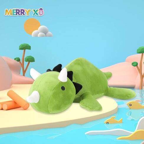 MerryXD Weighted Dinosaur Plush Pillow Stuffed Animals,Green 24" Weighted Dino Plushie and Throw Pillows, Super Soft Cartoon Hugging Toy Gifts for Kids & Adults, 3.5 lbs in Kuwait