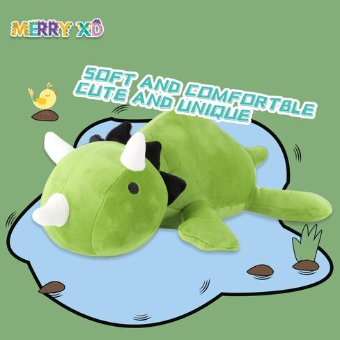 MerryXD Weighted Dinosaur Plush Pillow Stuffed Animals,Green 24" Weighted Dino Plushie and Throw Pillows, Super Soft Cartoon Hugging Toy Gifts for Kids & Adults, 3.5 lbs in Kuwait