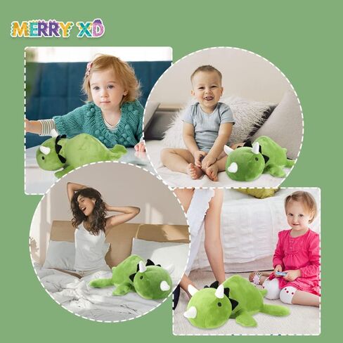 MerryXD Weighted Dinosaur Plush Pillow Stuffed Animals,Green 24" Weighted Dino Plushie and Throw Pillows, Super Soft Cartoon Hugging Toy Gifts for Kids & Adults, 3.5 lbs in Kuwait