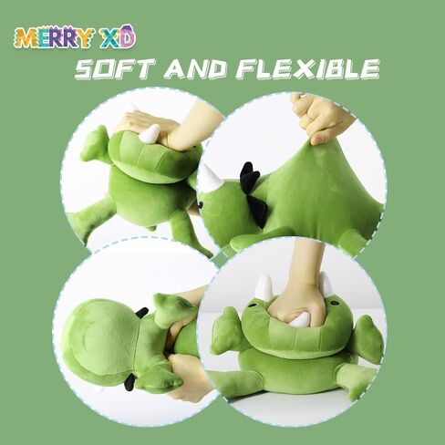 MerryXD Weighted Dinosaur Plush Pillow Stuffed Animals,Green 24" Weighted Dino Plushie and Throw Pillows, Super Soft Cartoon Hugging Toy Gifts for Kids & Adults, 3.5 lbs in Kuwait