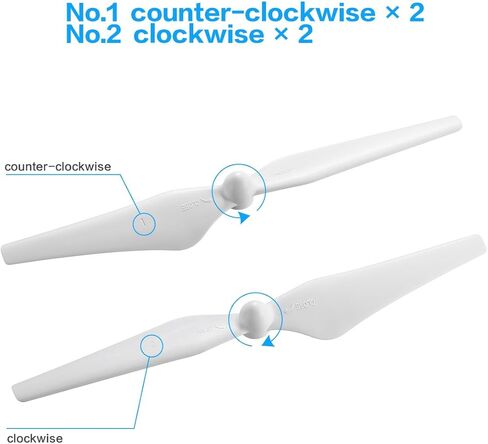 زوجان بديلان من مراوح Powerextra 9450 ذاتية التضييق 2CW/2CCW لـ DJI Phantom 2، Phantom 3 SE، احترافية، متقدمة، قياسية، 4K (أبيض) in Kuwait