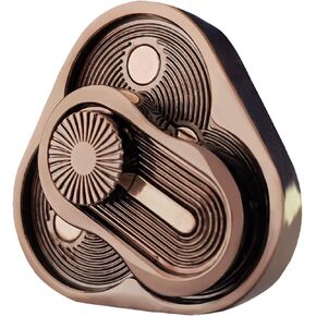 Metal Fidget Slider,Triangle Rotation Metal Fidget Toys, Clover Shape EDC Adult Toys ,Fidget Toys Adults for Stress and Anxiety Relief，ADHD Fidget Toys Adults Suitable for Office (Black Gold)