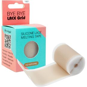 STUDIO LIMITED Lace Wig Grids and Knots Eraser Silicone Melting Tape, Bye Bye Lace Grid HD Natural Hide Cover Skinlike Durable Breathable Reusable Ultra-Thin Non-Slip Tape (Natural - 2 Pack)