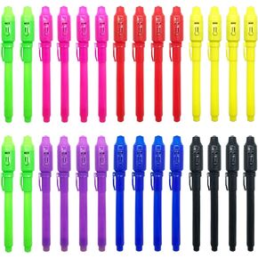 قلم حبر غير مرئي 28 قطعة أحدث قلم تجسس لعام 2023 مع أقلام تحديد سحرية للتجسس بالأشعة فوق البنفسجية باللون الأسود للرسائل السرية وحفلات أعياد الميلاد، وكتابة رسالة سرية لعيد الفصح والهالوين وحقيبة حفلات عيد الميلاد in Kuwait