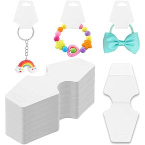 200 Pieces Keychain Display Cards with Adhesive Necklace Bracelet Jewelry Hanging Blank Kraft Paper Packaging Tags