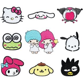 9 قطع لطيف Kawaii الكرتون أنيمي المطرزة بقع كيتي ميلودي التوأم نجوم القرفة شخصية خياطة على / الحديد على زين رقعة إصلاح DIY الاكسسوارات الحرفية للملابس سترة الجينز اللباس حقيبة الظهر قبعة in Kuwait