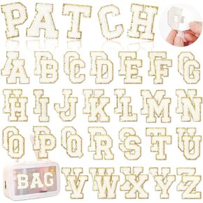 KINGSOW Self-Adhesive Chenille Letters Patches: 52PCS White for DIY Clothes in Saudi Arabia