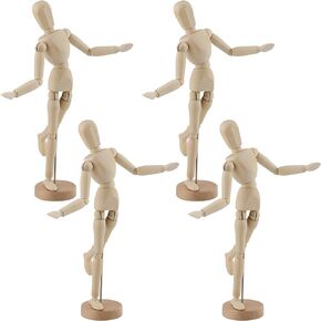 KEILEOHO 4 PCS 13 Inch Art Mannequin Figure, Wooden Mannequin, Articulated Drawing Mannequin, Wood Human Model for Drawing The Human Figure and Decoration in Saudi Arabia