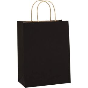 BagDream Gift Bags 8x4.25x10.5 100Pcs Kraft Paper Bags with Handles Bulk, White Gift Bags Medium Shopping Retail Merchandise Wedding Party Favor Bags, Paper Grocery Bags Sacks Recyclable