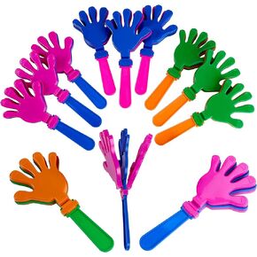 Playbees Colorful Hand Clappers - 12 Pack - 7" Noisemakers for Ultimate Party Fun - Sporting Spectacles, Birthday Extravaganzas, and Graduation Celebrations