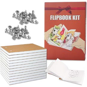 Flip Book Kit with LED Light Pad,Includes A5 LED Light Board&720 Sheets Flipbook&Binding Screws,Flipbook Paper with Pre-drilled Holes for Drawing and Tracing (Paper with Pad) in Kuwait