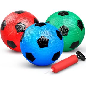 6 Inch Mini Soccer Balls for Kids Toddler, 6'' Small Soccer for Mini Goal Hoop, KickBall Soft Footballs Sport Game for Indoor Outdoor Playground Beach, Pool Ball For Inflatables Float(3 PCS with Pump)