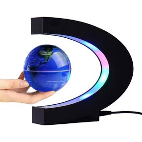 FUGEST Magnetic Levitation Floating Globe World Map with C Shape Base (Blue 3" Globe) in Saudi Arabia