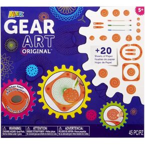 Alex Toys - Gear Art Original - لوازم للأطفال من سن 9 إلى 12 - لوازم رسم مجموعة المصمم - تتضمن التروس الدوارة وحاملات التروس وأقلام هلام للفن الهندسي ورسم الأشكال - صندوق واحد، 45 قطعة