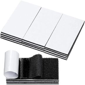 JEWOSTER 20 Sets 2x4 Inch Hook and Loop Strips with Adhesive - Double Sided Tape Heavy Duty for Wall Crafts - Sticky Back Fastener Mounting Tape for Home or Office Use,Indoor & Outdoor Use,Black (20) in Kuwait