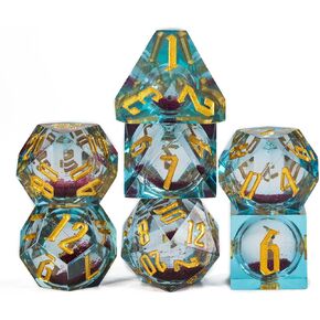 Cusdie كبير D20 نرد 55 مم مع حواف حادة وشوائب جمجمة، D&D 20 نرد جانب، نرد مصنوع يدويًا DND Giant D20 للأبراج المحصنة والتنينات آر بي جي، ألعاب طاولة MTG (جمجمة خضراء) in Kuwait