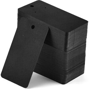 Coopay 200 Pieces Earring Display Card Earring Card Holder Blank Kraft Paper Tags for DIY Ear Studs and Earrings,3.5 x 2 Inches (Black)
