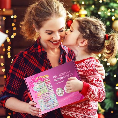 Xilitata 13850 قطعة من خرز الطين و6 صناديق مجموعة صنع سوار الصداقة 96 لونًا طقم صنع المجوهرات مجموعة Preppy مع 1000 خرزة حرف و850 سحر DIY طقم صنع سوار عيد الميلاد للأطفال البنات in Kuwait