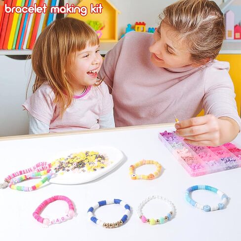 Xilitata 13850 قطعة من خرز الطين و6 صناديق مجموعة صنع سوار الصداقة 96 لونًا طقم صنع المجوهرات مجموعة Preppy مع 1000 خرزة حرف و850 سحر DIY طقم صنع سوار عيد الميلاد للأطفال البنات in Kuwait