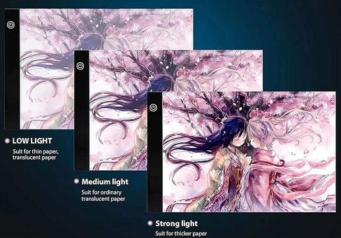 جهاز تتبع صندوق إضاءة LED محمول رفيع للغاية مقاس A3 مع 3 مستويات سطوع وكابل طاقة USB ولوحة إضاءة لتتبع الأعمال الفنية ذات سطوع خافت للرسم والرسم والرسوم المتحركة والرسم الماسي 5D (A3) in Kuwait