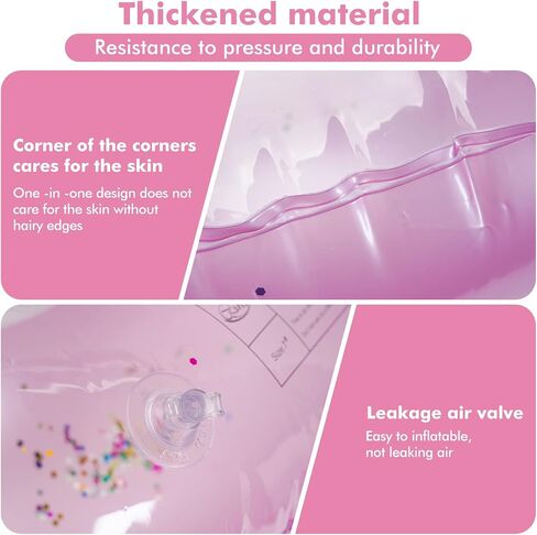 2 Pack Inflatable Swimming Ring, 36" & 24" Pool Float, Cute Pool Tubes with Glitters for Adults and Kids, Outdoor Pool Beach Water Floats Party Supplies, Kids Floaties for Swimming Pool in Kuwait