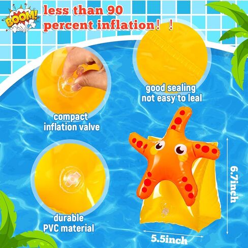 8 Pieces Swim Arm Floaties for Kids Inflatable Swim Armbands Swim Floater Sleeves Swimming Arm Float Rings for Toddler Boys Girls in Kuwait