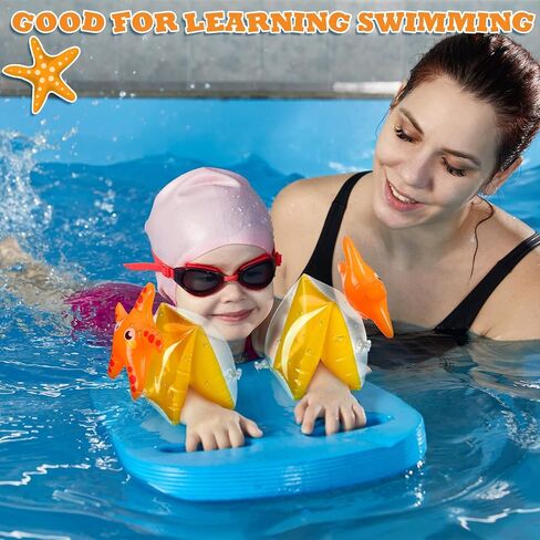 8 Pieces Swim Arm Floaties for Kids Inflatable Swim Armbands Swim Floater Sleeves Swimming Arm Float Rings for Toddler Boys Girls in Kuwait